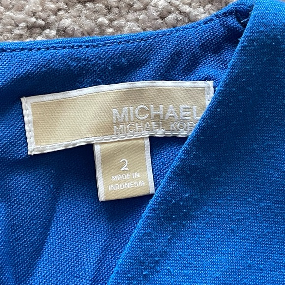 Micheal Kors ✧ Black Blue Colorblock Sheath Dress - Picture 6 of 7